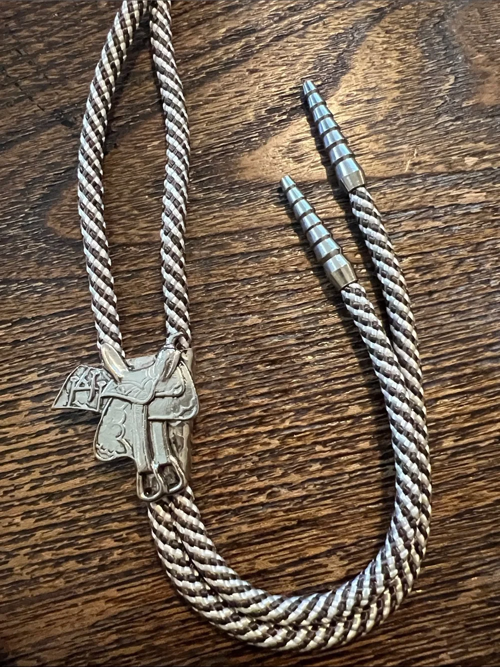 Vintage Western Saddle bolo tie